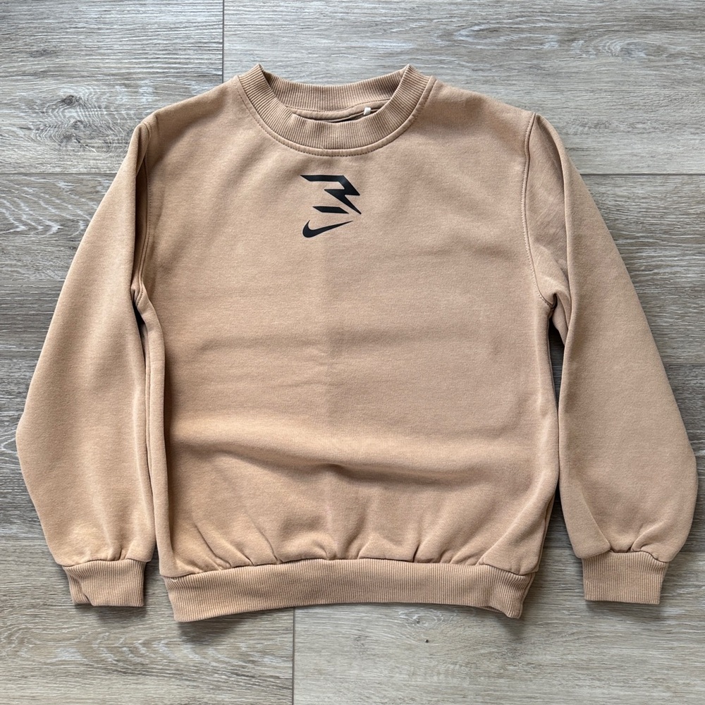 Nike Kids Beige Sweatshirt with Black Logo NWOT